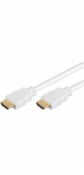 PremiumCord HDMI High Speed + Ethernet kabel, zlacené konektory, 1.5m, bílý