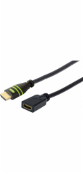 TECHLY 106824 Monitor extension cable HDMI-HDMI M/F 0.2m Ethernet 4K 60Hz black