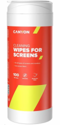 CANYON Čistící ubrousky CCL11 na obrazovky 100ks, mokré, netkaná textilie, antistatické, antibakteriální