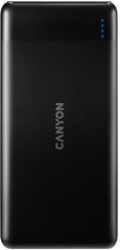 Canyon CNE-CPB1007B powerbanka PD/QC3.0,10000mAh Li-pol, Input 5/9/12V (MicroUSB/USB-C),Output 5/9/12V (USB-A+USB-C),černá