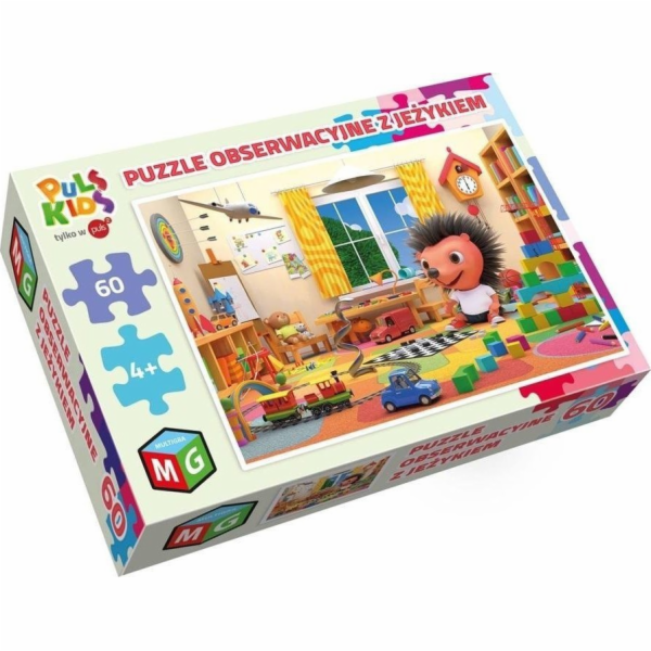 Pozorovací puzzle 60 dílků s ježkem