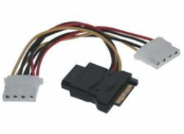 PREMIUMCORD Kabel SATA napájecí (Y) redukce -> 3x Molex 5,25" (16cm, rozdvojka)