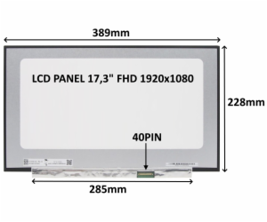LCD PANEL 17,3" FHD 1920x1080 40PIN MATNÝ IPS 144HZ / BEZ...