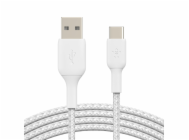 Belkin BOOST CHARGE™ USB-C/USB-A kabel, 1m, bílý - odolný