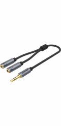UNITEK Y-C956ABK audio cable 0.2 m 3.5mm 2 x 3.5mm Black Grey