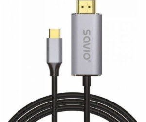 Kabel USB-C na HDMI 2.0B, 2 m, stříbrná / černá, zlaté ko...