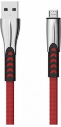 USB CABLE MICRO 2.4A RED FLAT 2400mAh QUICK CHARGER QC 3.0 1M POWERLINE SMS-BW02 - METAL PLUGSS