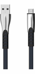 USB CABLE MICRO 2.4A BLUE 2400mAh QUICK CHARGER QC 3.0 1M POWERLINE SMS-BW02- METAL PLUGS