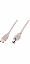 Digitus USB kabel A/samec na B-samec, 2x stíněný, béžový, 1,8m 