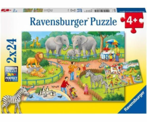 Puzzle 2x24 prvků Den v zoo