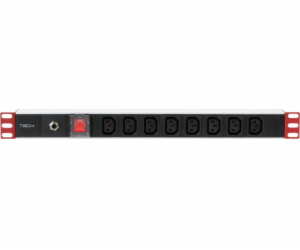 Techly TECHLYPRO Rack 19palcový Power Strip 1U 8 výstupů C13