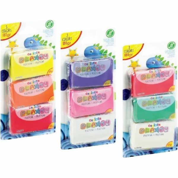 Plastelína Carioca 180g 3 barvy