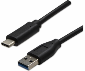 Neutrální USB-A - USB-C USB kabel 1 m Černý