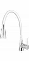 Ferro kuchyňská baterie ZUMBA II dřezová baterie, bílá ohebná hubice 2F, chrom