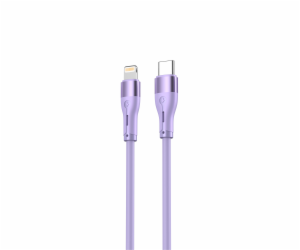 Silikonový kabel Tellur Type-C na Lightning PD30W 1m fialový
