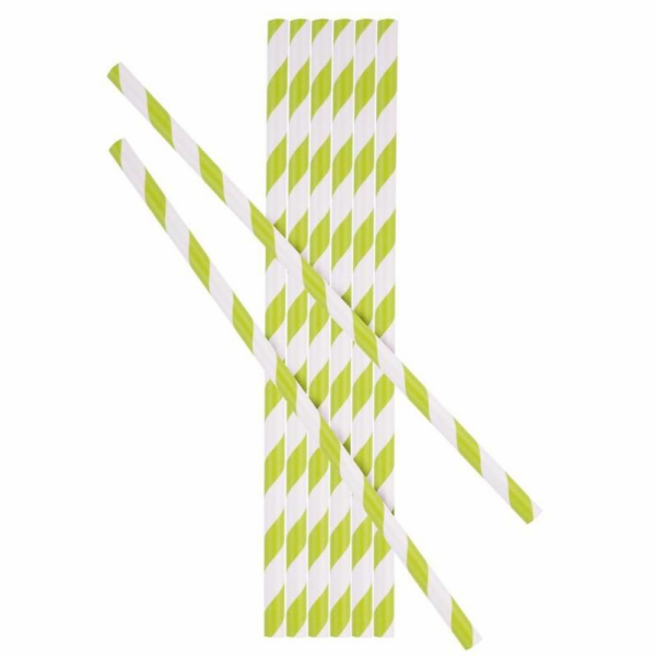 Brčka&nbsp;papírová&nbsp;25ks&nbsp;zeleno-bílá&nbsp;Paper&nbsp;ECO