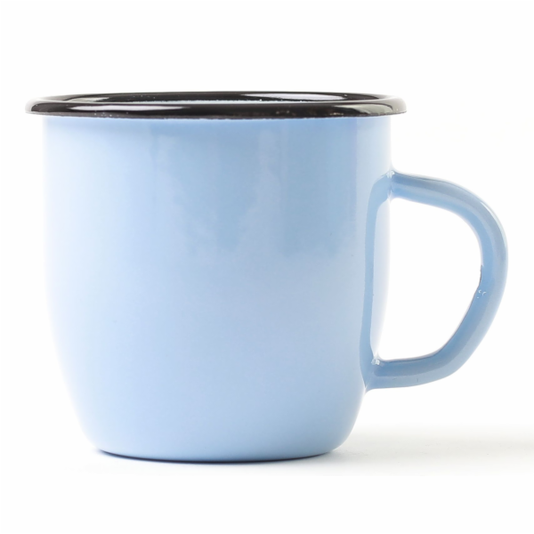 Hrnek smalt 7 cm/0,25 l světle modrý kónický