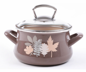 Hrnec smalt 14 cm / 2,3 l s poklicí elegant LÍSTKY