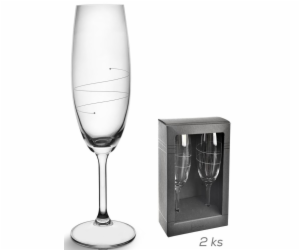 Sklenice na šampaňské 2 ks 220 ml "VLNKA"
