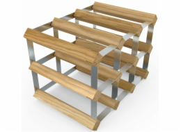 Stojan na víno 9 lahví 33x23x23 cm dub / ocel