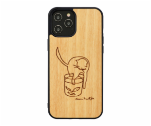 Pouzdro MAN&WOOD pro iPhone 12 Pro Max kočka s červenou r...
