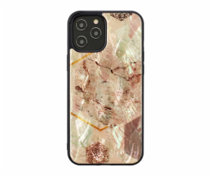 Pouzdro iKins pro Apple iPhone 12/12 Pro růžové mramorové