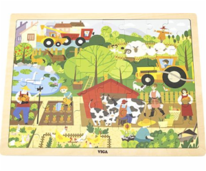 Dětské dřevěné puzzle Viga Zoo 48 dílků