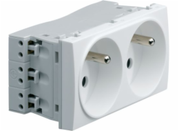 Hager Polo Double Systo Systo Systo z/u/u 2 x 2p+s 16a 250V 4 bílými moduly (WS122)