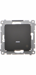 Kontaktní simon Simon 54 Cross Connector s LED podsvícení (modul) 10AX 250V Fast Connectors Black Mat DW7L.01/49