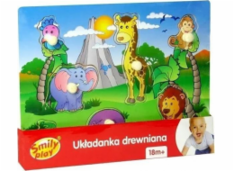 Smily Play Dřevěné puzzle ZOO úchyty