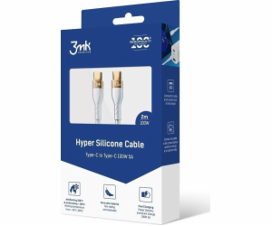 3mk datový kabel - Hyper Silicone Cable C to C 2m 100W, bílá