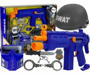 Lean Sport SWAT Police Set Mask Helmet Badge Gun 36 cm