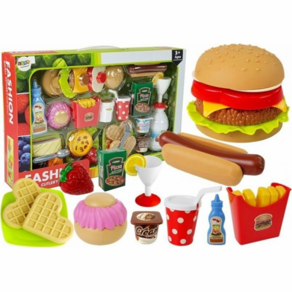 Leantoys Hamburger Set s rychlým jídlem