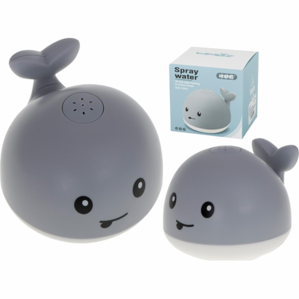 Dvojitá velryba tryská šedá LED LED hračka