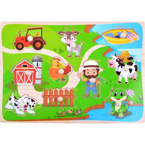 Jokomisiada Puzzle Wooden Animals Farm 10 Elements Z3597
