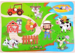 Jokomisiada Puzzle Wooden Animals Farm 10 Elements Z3597