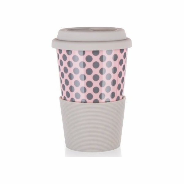 Banket Keramic hrnek 400 ml s bavatou víka hedvábí Go Pink