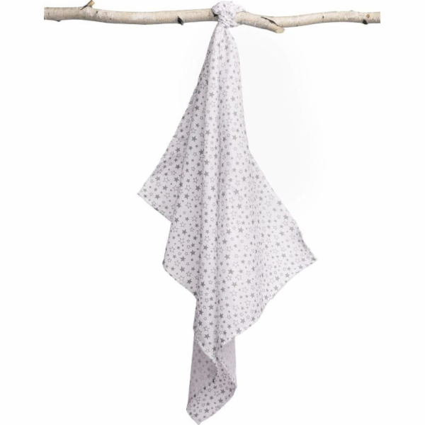 Sensillo mušelín plenky malé hvězdy, šedá 70x80 cm 094 Se...