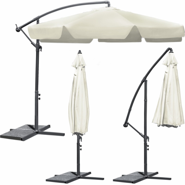 Výnosy zahradní deštníkové skládání 6 segmentů Beige 350 cm