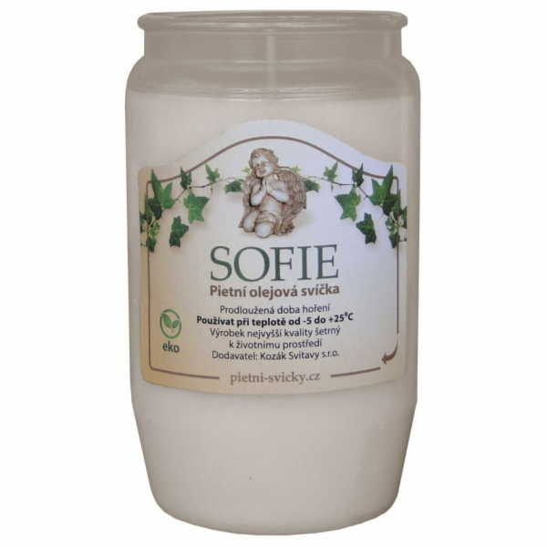 Svíčka hřbitovní olejová 150 g/10 cm bílá