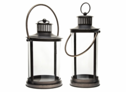 Lucerna 43x22 cm kov, sklo