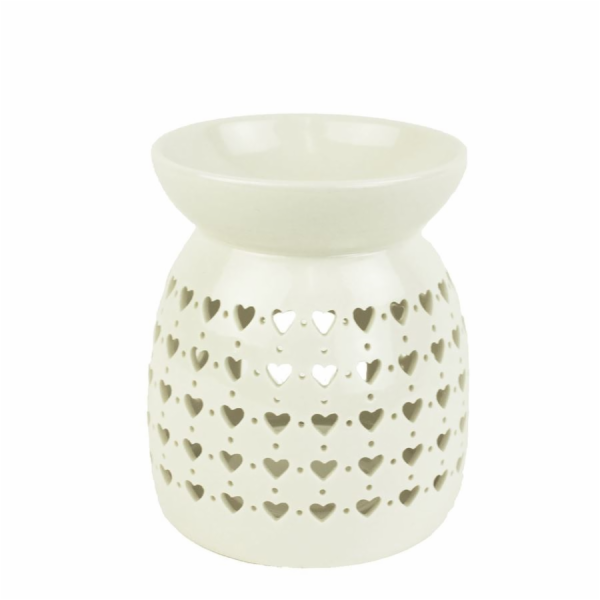 Aromalampa bílá se srdíčky