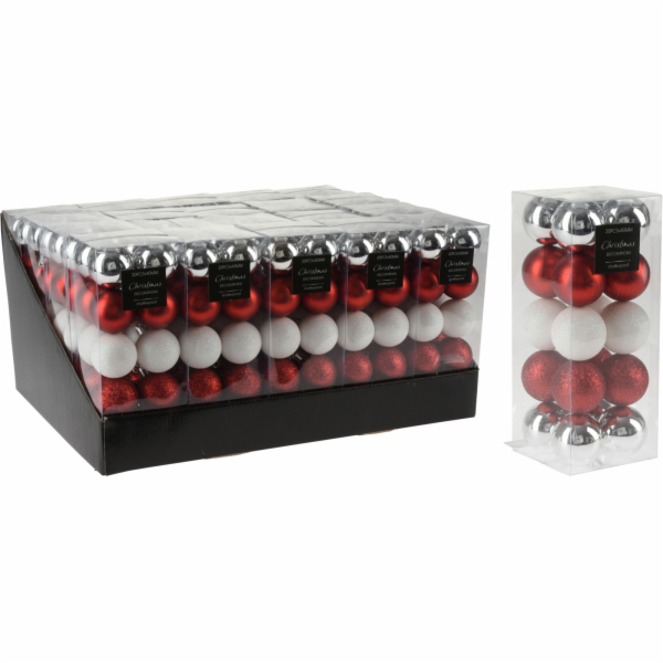 Ozdoba vánoční koule 20 ks 4 cm mix barev