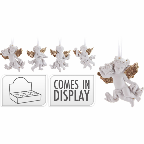 Dekorace&nbsp;vánoční&nbsp;anděl&nbsp;8&nbsp;cm&nbsp;bílý&nbsp;mix&nbsp;druhů
