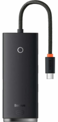 NONAME Baseus WKQX030301 Lite 4v1 HUB Dokovací Stanice USB-C na 4x USB 3.0 Black 6932172606244