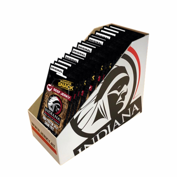 INDIANA Jerky hovězí Power Snack Original 480g - display