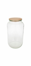 WECK Rundrandglas 3l mit Holz- deckel