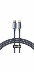 Baseus Crystal Shine Series nabíjecí, datový kabel USB-C Lightning 20W 1,2m, černá