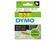 Dymo D1 ORIGINÁLNÍ štítková stuha, černá na žluté, 12mm x 7m