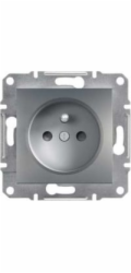 Jednozásuvkový Schneider Electric Asfora s uzemněním a ocelovou klapkou